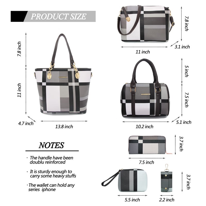 2E-youth Designer Purses And Handbags For Women Satchel Shoulder Bag Tote Bag For Work Clutch Purses (Black, White, Grey) - Image 3